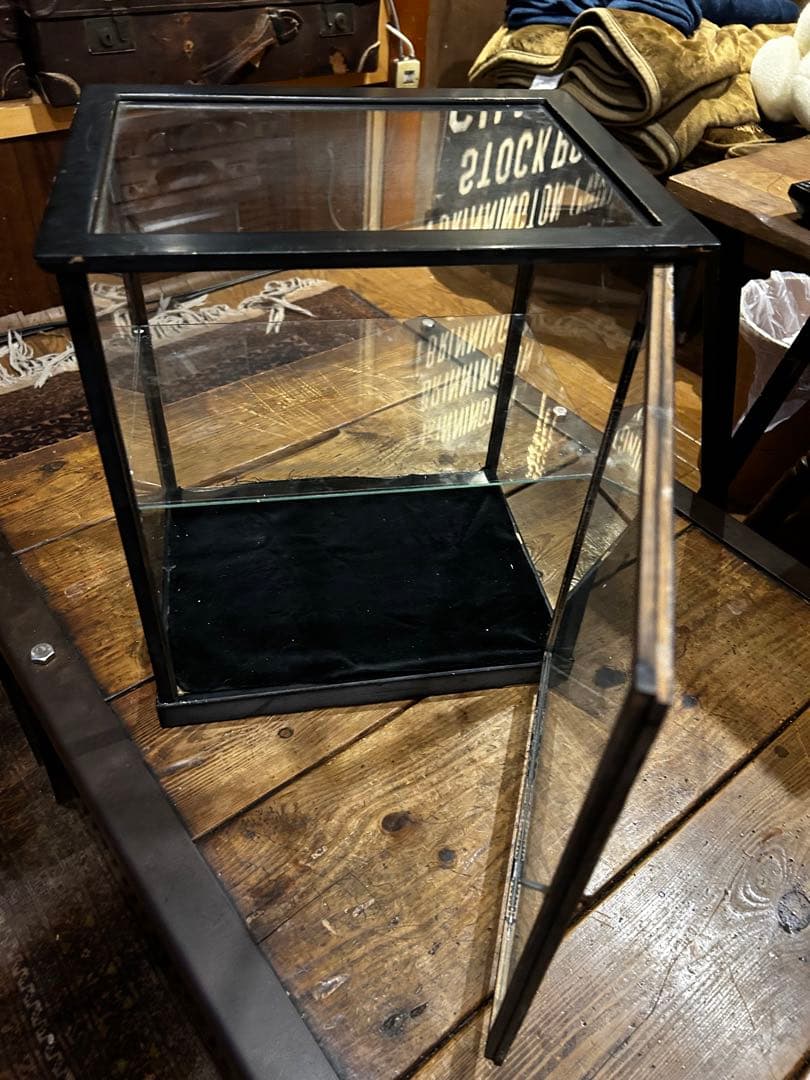 アンティーク　ガラスケース　ディスプレイケース ブラック　ビンテージ