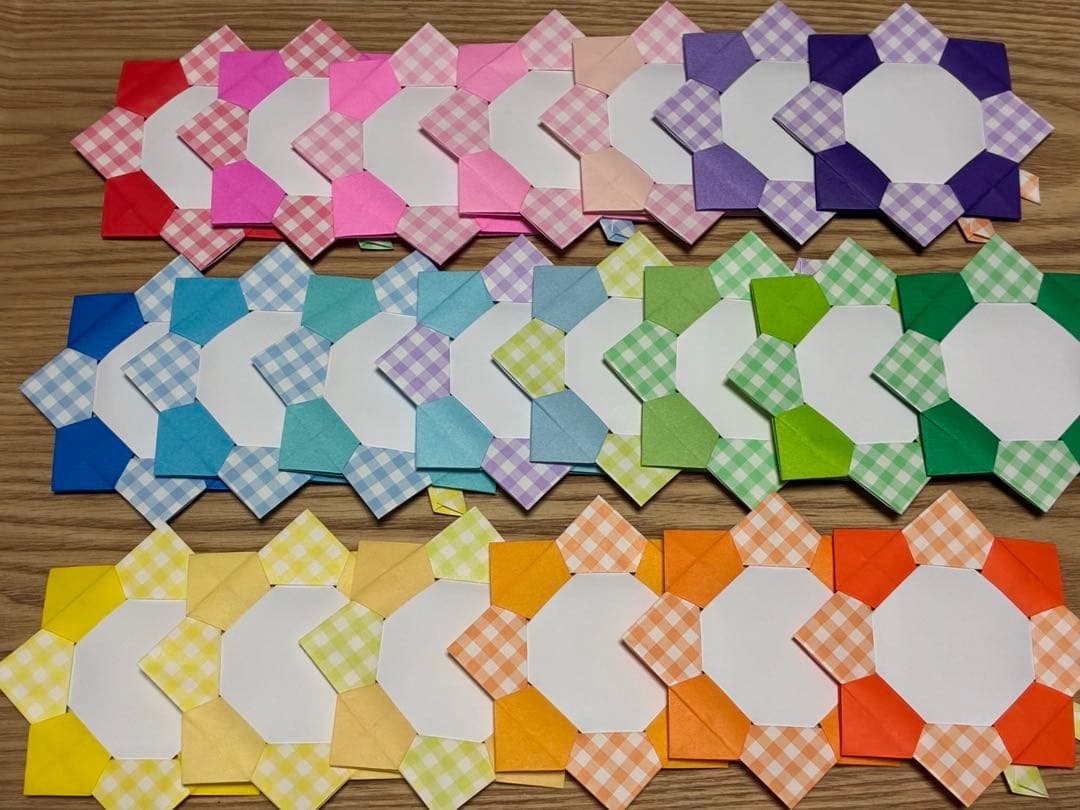 折り紙メダル　チューリップ花束　６０枚　メッセージカード