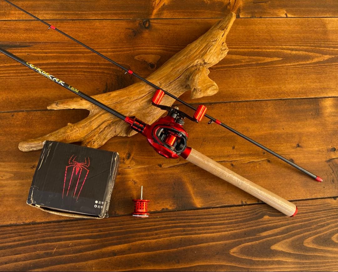 バス釣りセット　2ピースロッド　6ft バスロッド　ベイトロッド　カーボンロッド