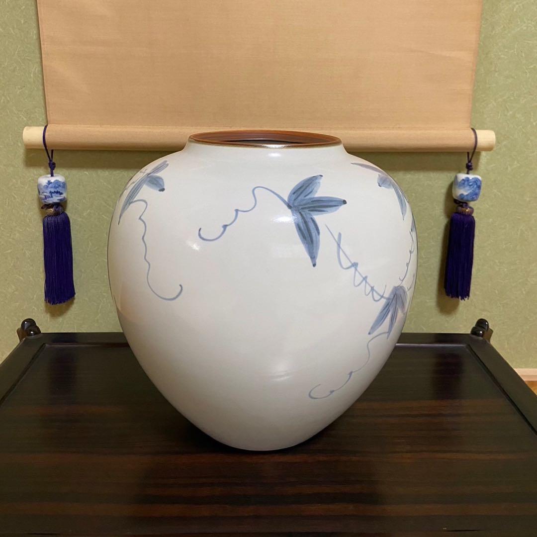 【九谷焼 8号花瓶 鉄仙】新品 花器 壺 床の間 フラワーベース