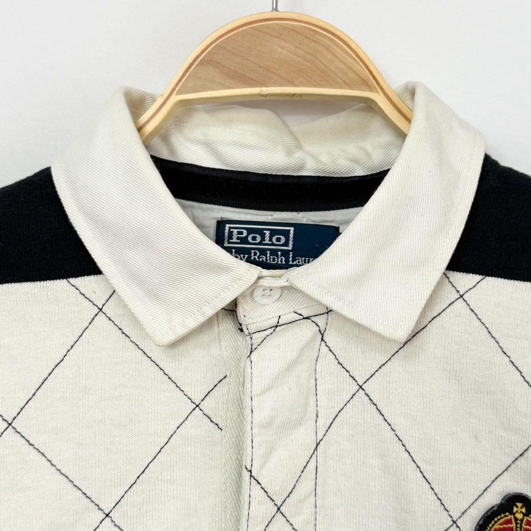 ポロバイラルフローレン エンブレム 刺繍 ボーダー ラガーシャツ S84b
