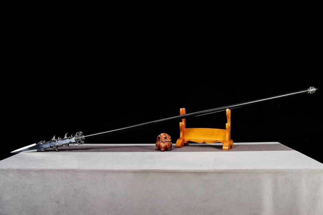 震龍啓明 分割式模造槍 造刀 鑑賞用 武具 舞踊刀 古兵器