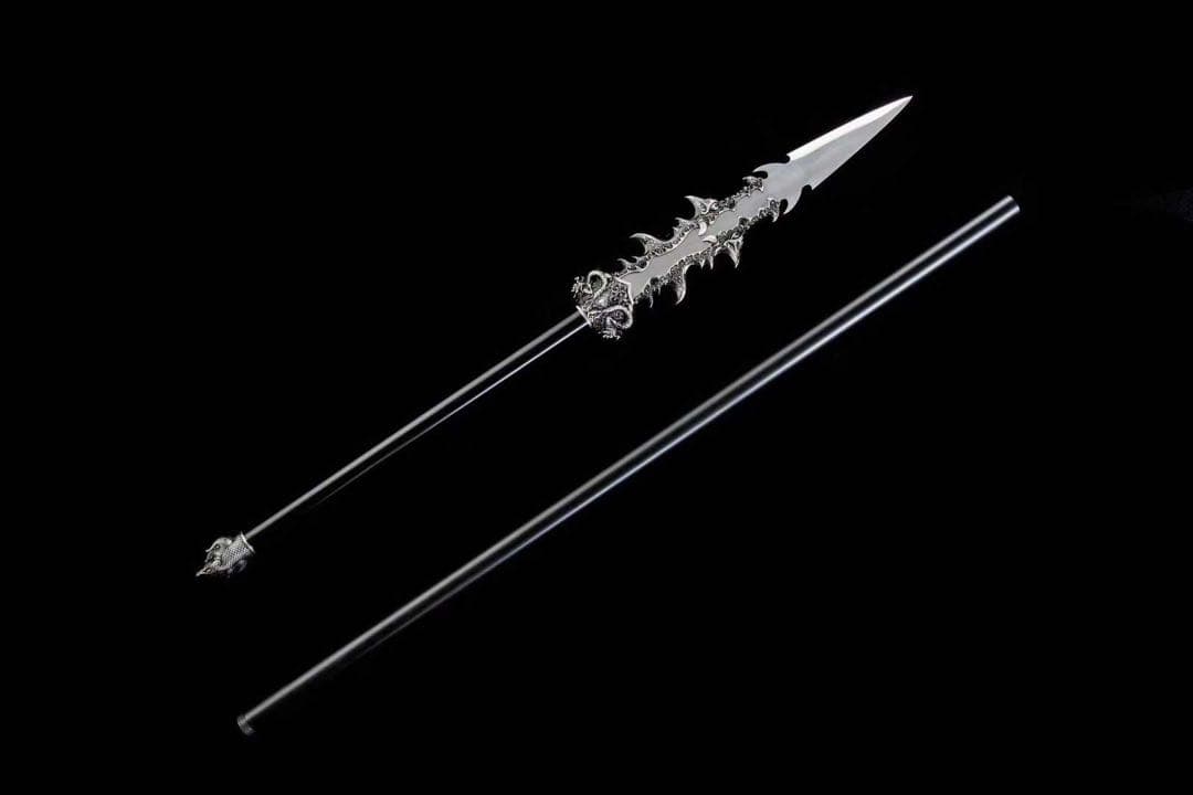 震龍啓明 分割式模造槍 造刀 鑑賞用 武具 舞踊刀 古兵器