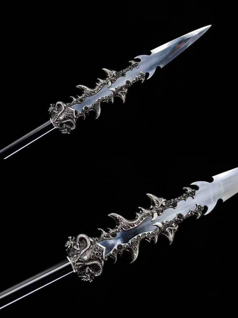 震龍啓明 分割式模造槍 造刀 鑑賞用 武具 舞踊刀 古兵器