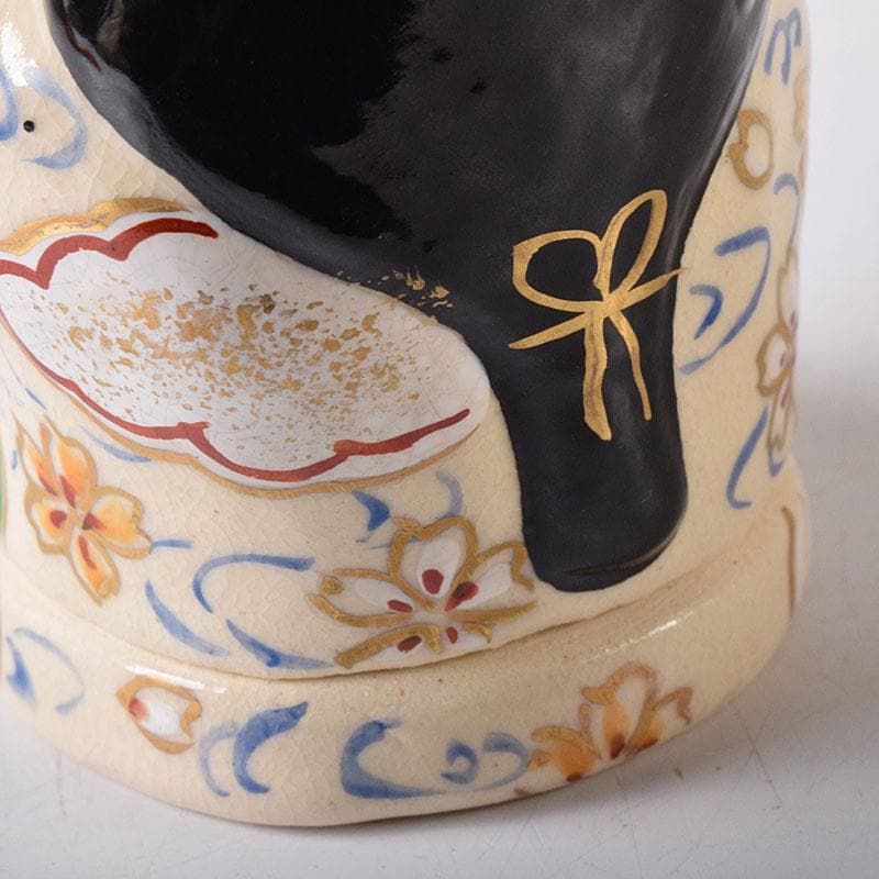 茶道具　京焼　橋本永豊作　色絵　お福　香合　共箱　V　7755