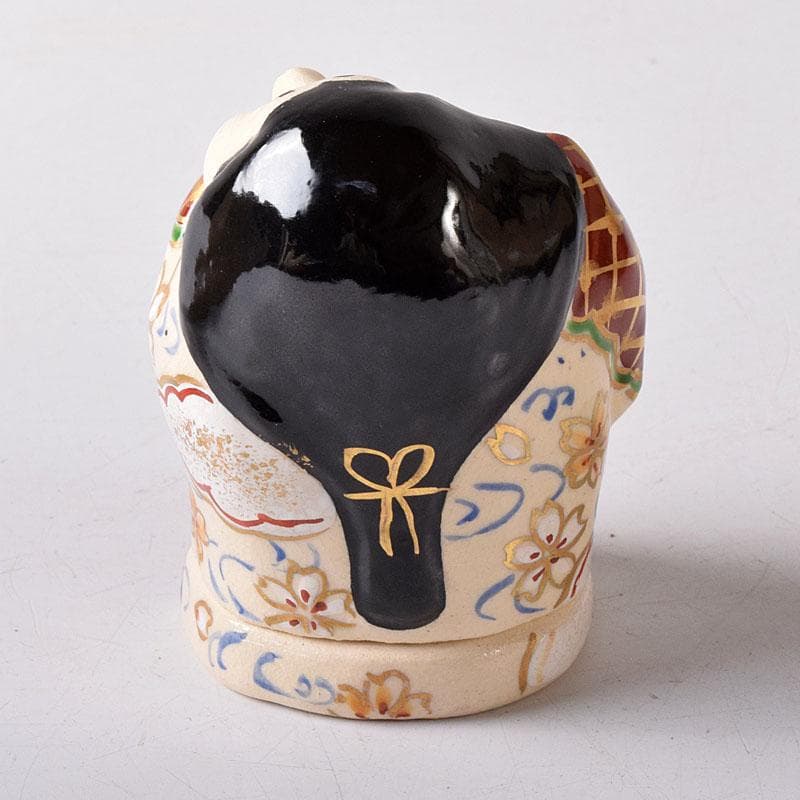 茶道具　京焼　橋本永豊作　色絵　お福　香合　共箱　V　7755