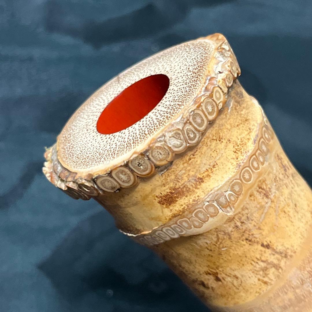 尺八 都山流 在銘 中継ぎ緩み無し 一尺九寸管 籐巻き 銀三線 未使用品