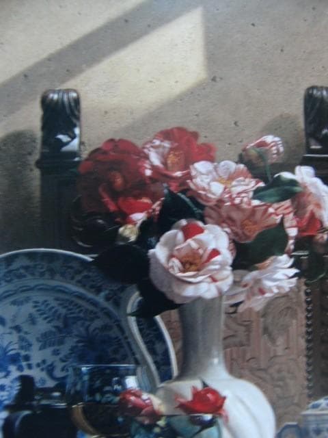 青木 敏郎 【椿・レーマ杯・染付皿】 希少画集画、状態良好、新品高級額装付