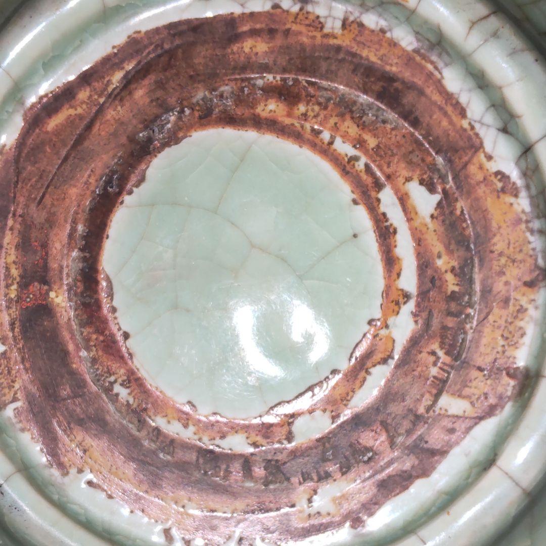 元～明、龍泉窯青磁大盤。