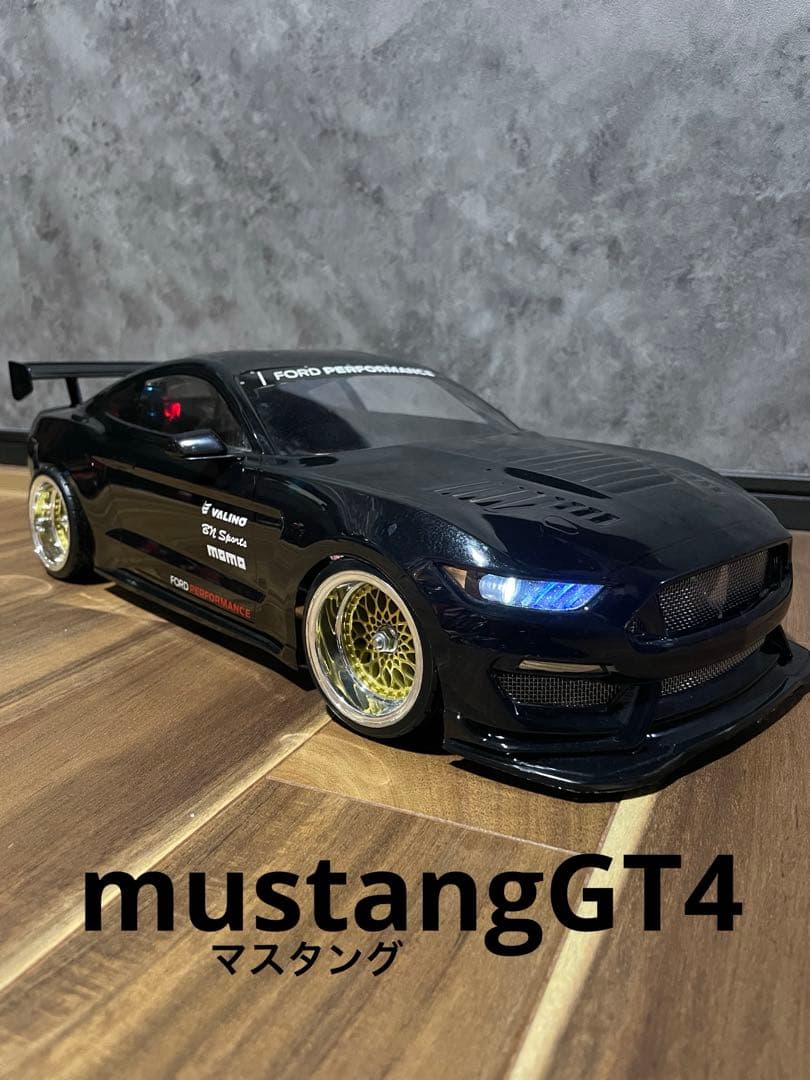 1/10【2台】マスタングGT4 新品ボディーと塗装済み(中古)ボディー LED