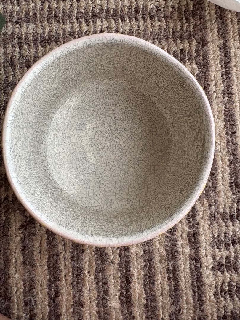 桜小紋　茶碗　和楽