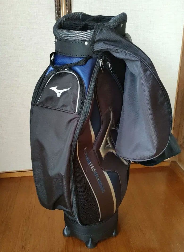 ミズノ　キャディバッグ　ゴルフ ゴルフバッグ　青　黒　ブラック
