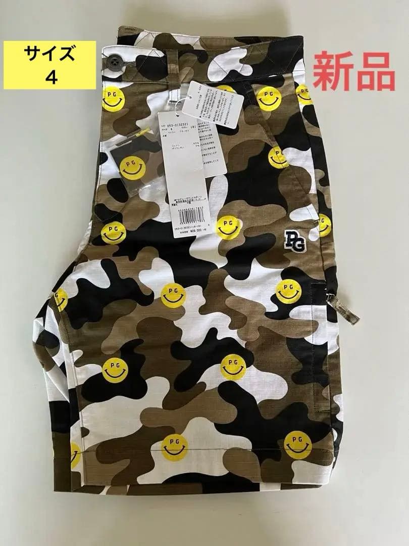 【新品未使用】パーリーゲーツ カモフラ×ニコ ◆ストレッチハーフパンツ　サイズ4