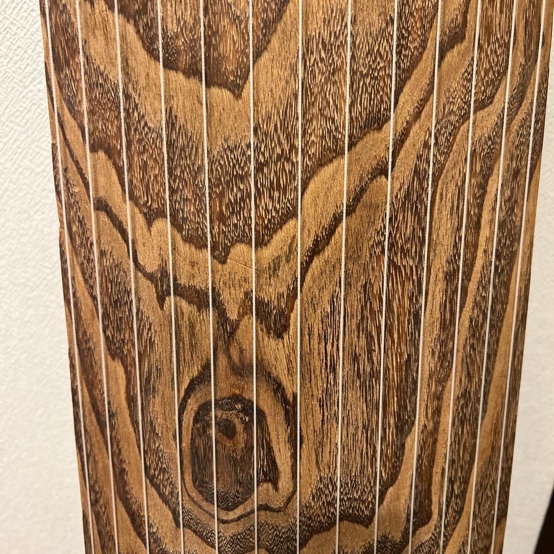 琴 箏 13弦 並甲 上角巻 蒔絵 すだれ彫　鶴　日の丸