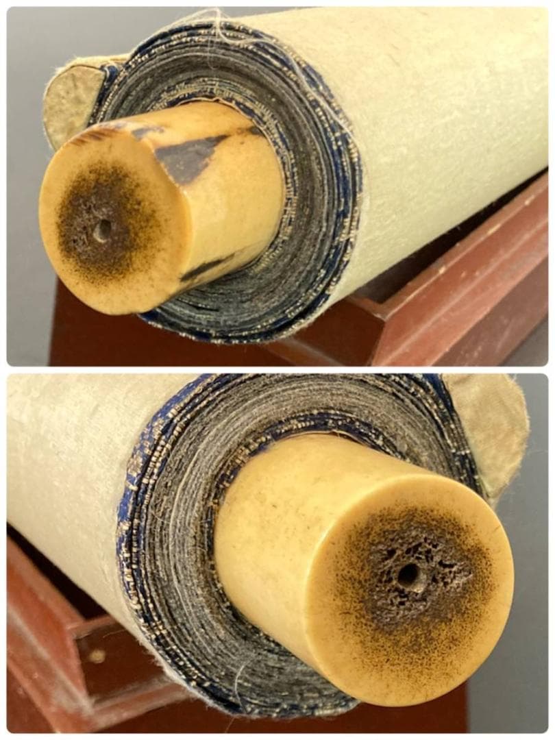 ◆鑑定書付き◆【鑑】大倉好斎 【画】尾形光琳「紅葉鹿図」掛軸 金泥 識箱 二重箱