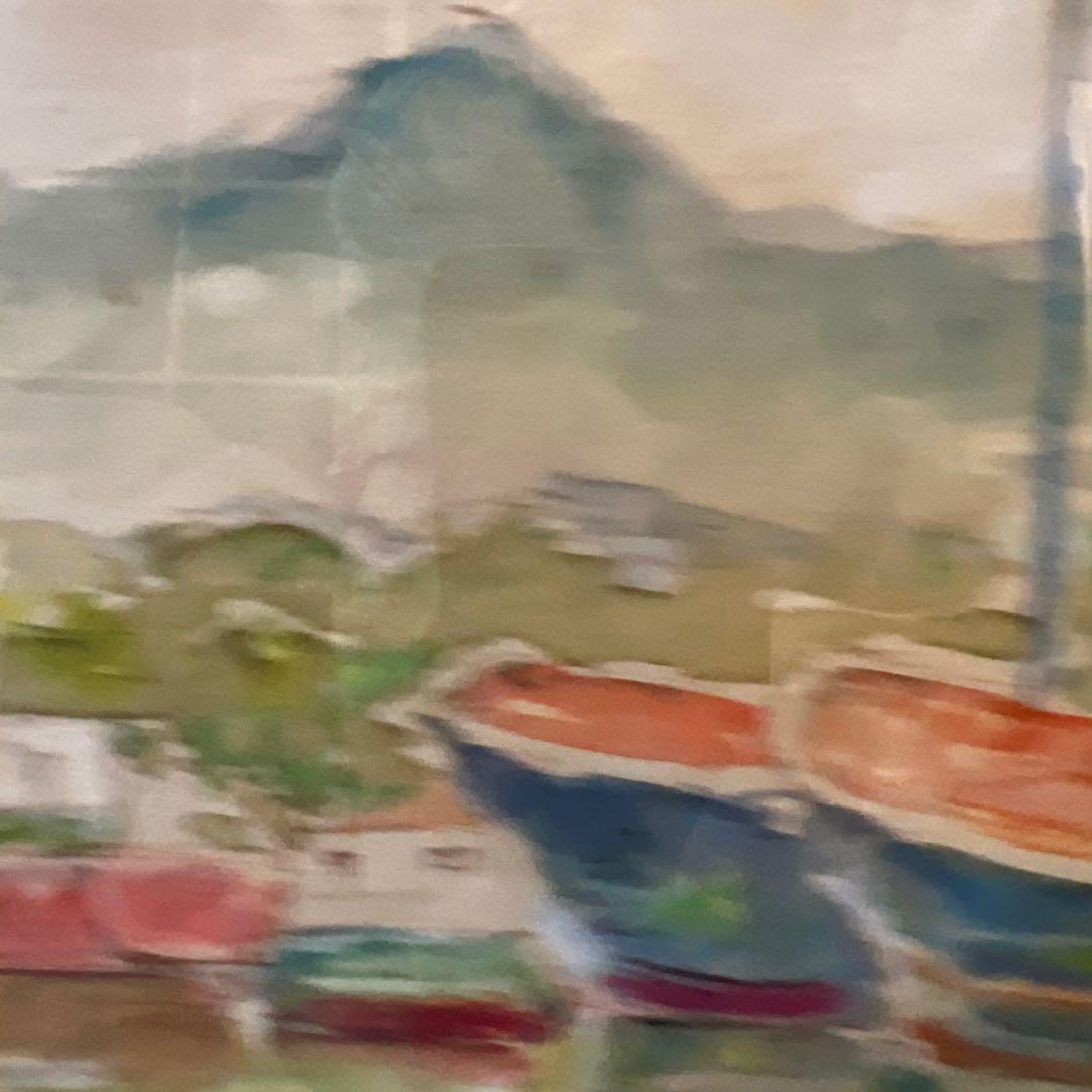 関口俊吾　水彩画 港の風景 St. Jean de Luz 1986