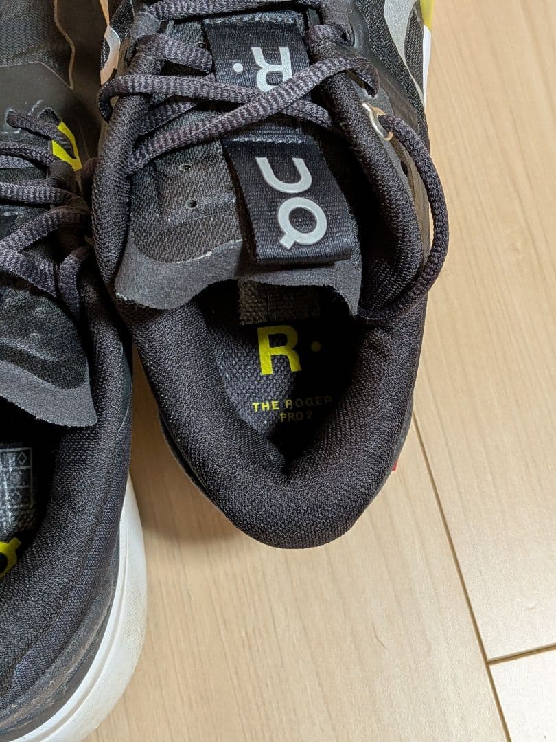 On テニスシューズ 黒/ レモンイエロー　クレーコート　26.5cm