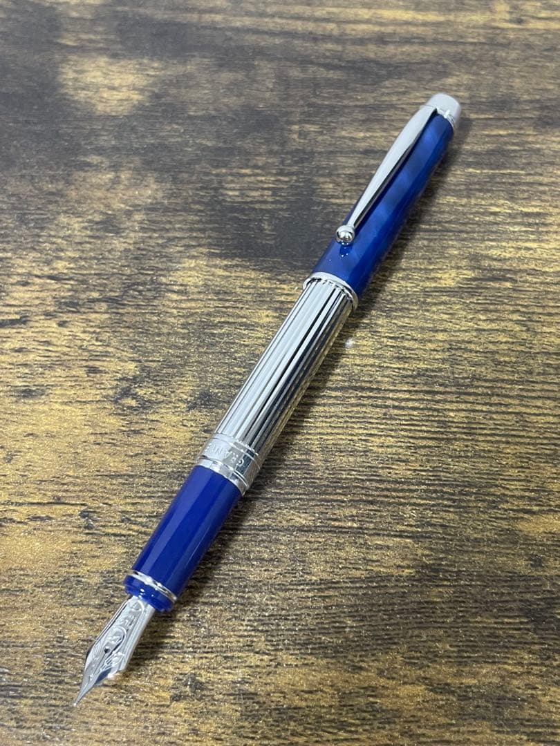 新品　ロジウムストライプ×マーブル　マリンブルー　グランセ　パイロット　万年筆