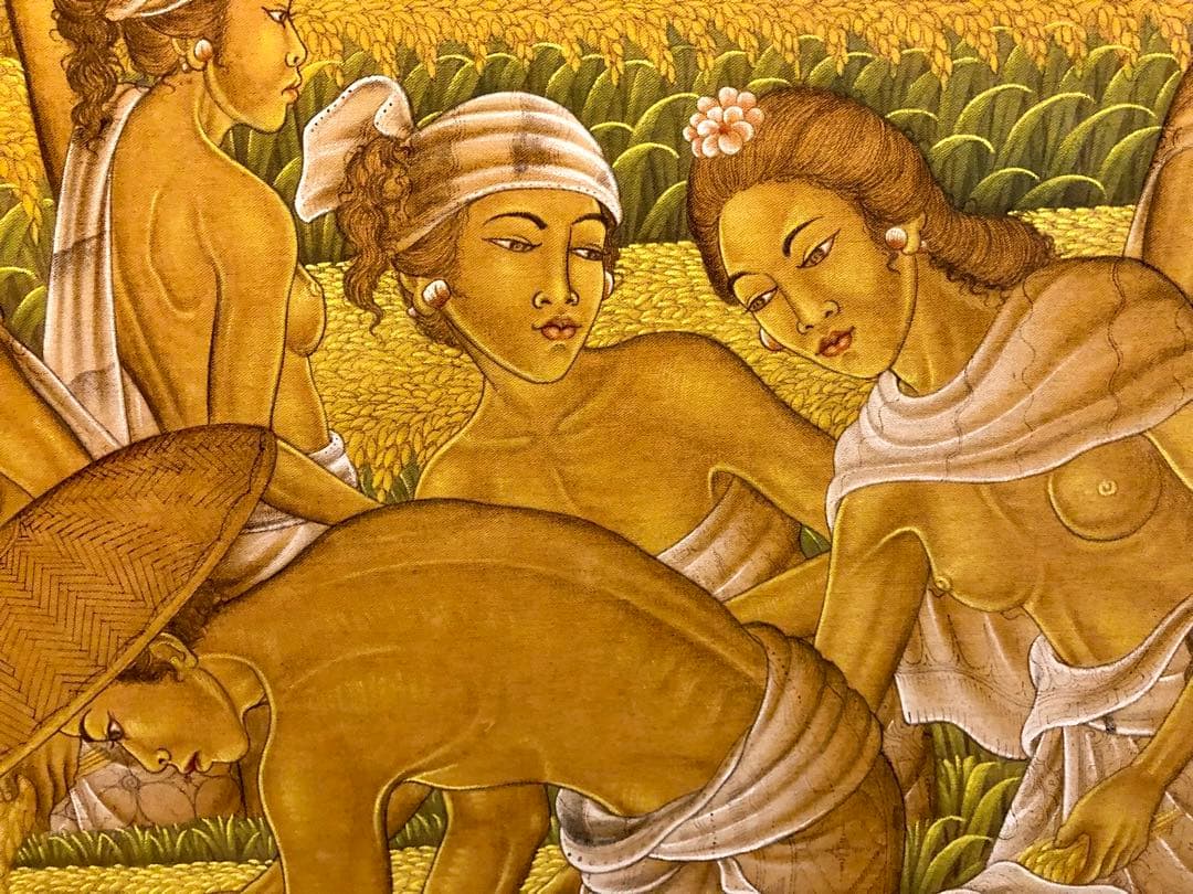 インドネシア　バリ島　細密画　149cm×112cm 著名作家　配送不可