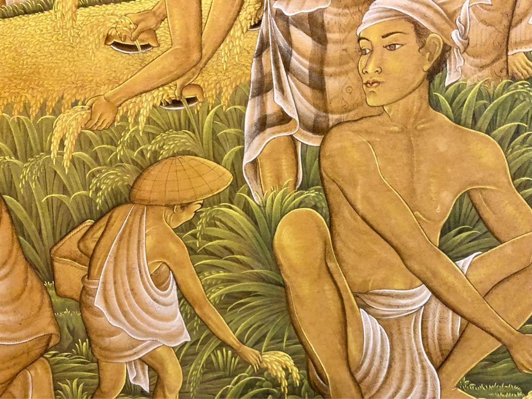 インドネシア　バリ島　細密画　149cm×112cm 著名作家　配送不可