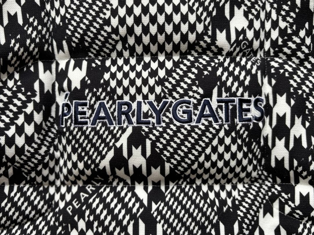 【PEARLY GATES】TEXBRIジャガード千鳥柄中綿フルジップベスト