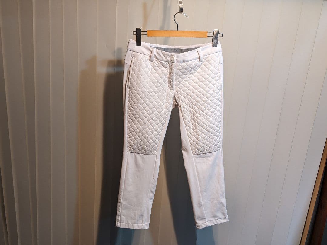 アディダス　切替　異素材　キルティング　中綿　ロングパンツ　ゴルフ　ストレッチ