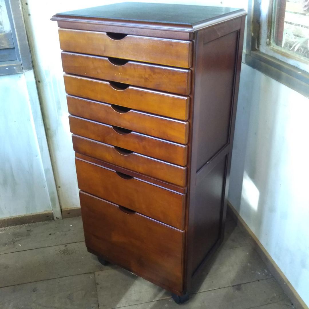 昭和レトロ　書類入れ　引き出し　キャスター付　収納　小物入れ　木製　アンティーク