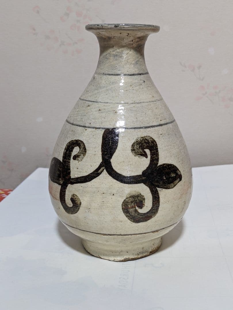 ♦朝鮮陶磁 鶏龍山 粉青沙器 鉄絵刷毛目徳利 酒器 置物飾り 古美術骨董品