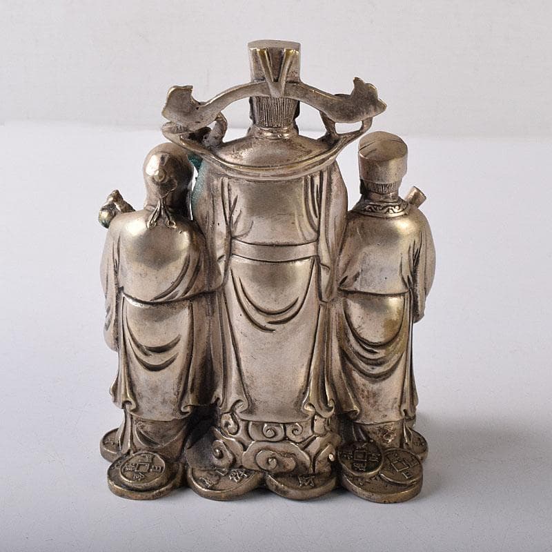 仏教美術　青銅古銅　福禄寿三星像　縁起物　置物　V　7833