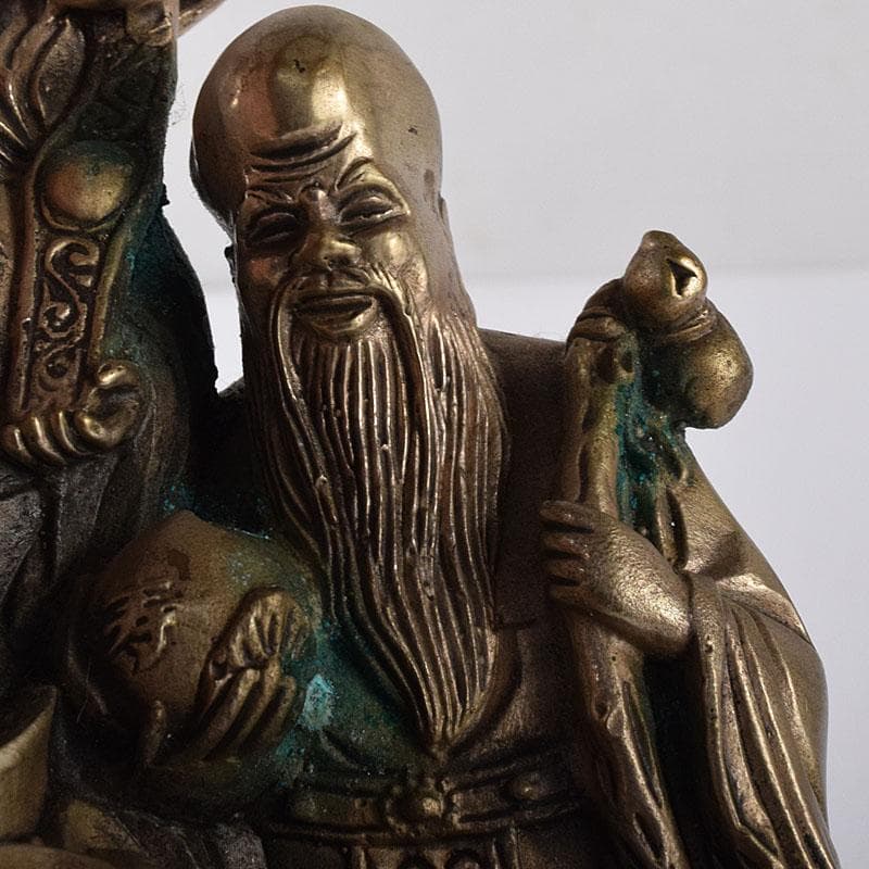 仏教美術　青銅古銅　福禄寿三星像　縁起物　置物　V　7833