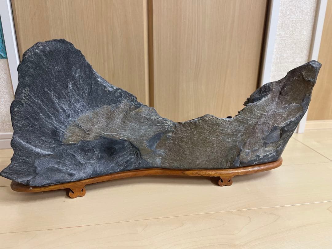 中国大型硯「立体彫赤壁夜遊図」横約 63cm×高さ約31cm重さ約17kg