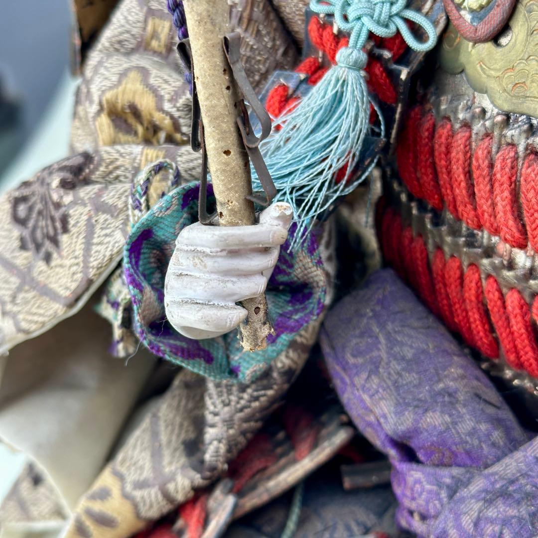 幕末〜明治　武者人形　鎧武者座り人形　高さ約40cm　古美術・骨董　骨董品