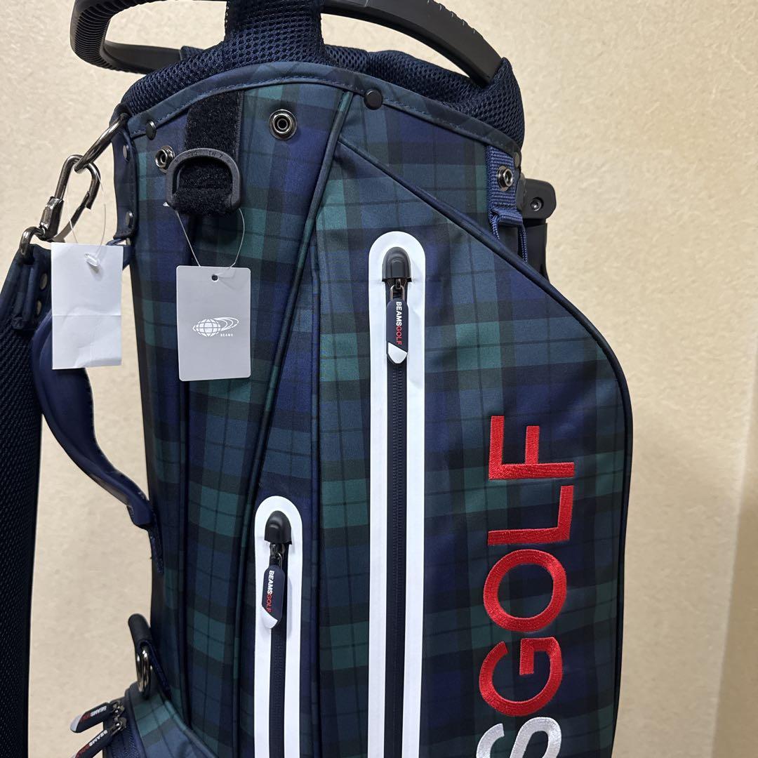 【新品】BEAMS GOLF NEW キャディバッグ ブラックウォッチ　スタンド