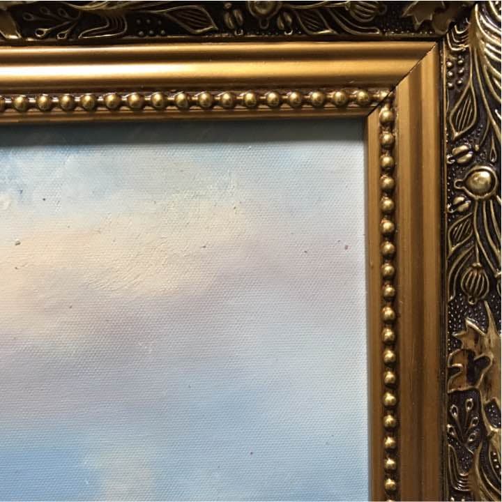 ①絵画 油絵 湖 美術 アート　格安譲渡