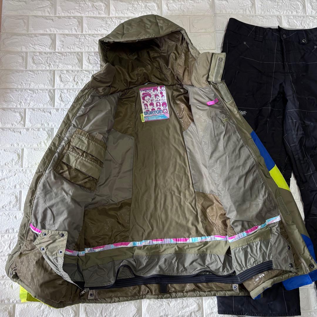 BURTON バートン スノーボードウェア メンズ 上下セット ネオンカラーM