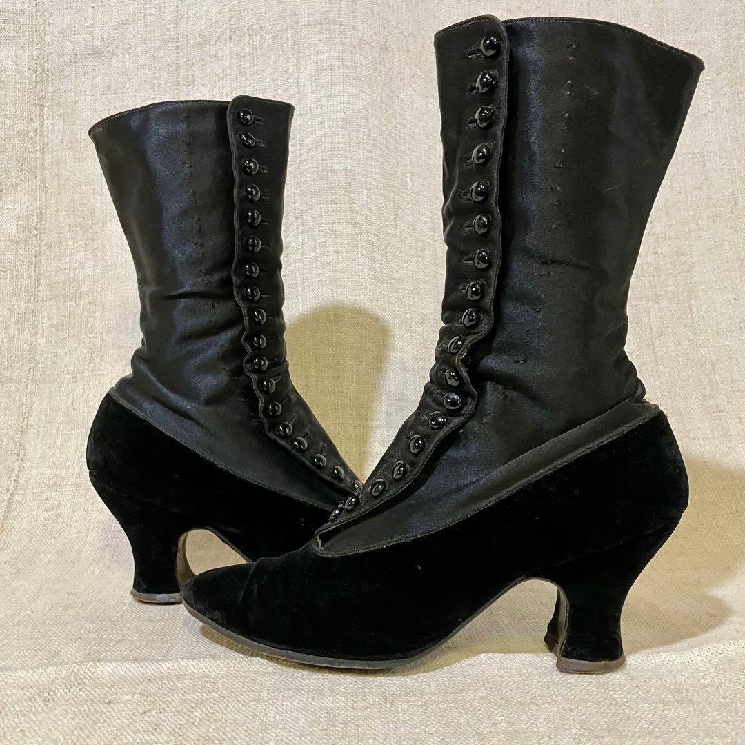 アンティーク ボタンブーツ ヴィクトリアンブーツ アメリカ フランス ビンテージ