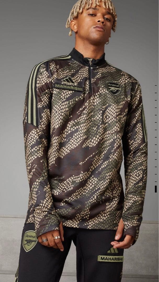 新品 アディダス マハリシ アーセナル 迷彩 カモフラ トレーニングトップ