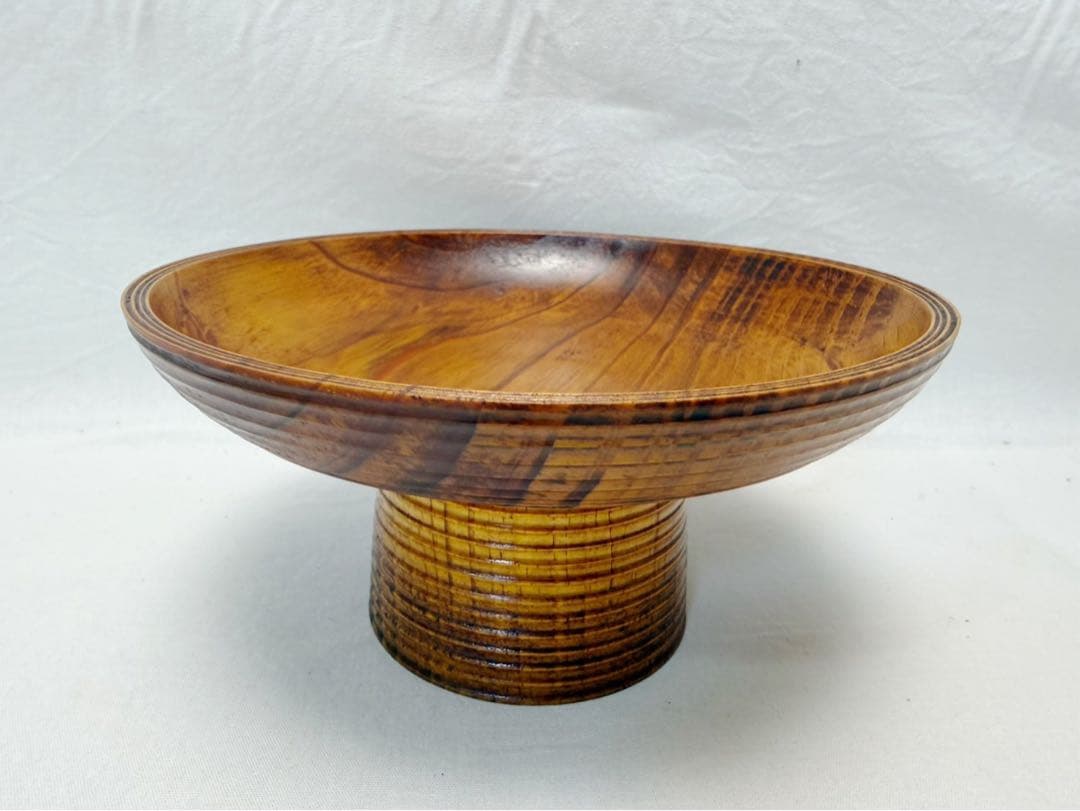 未使用 茶道具 聴松庵 单瓢庵 乾豊助 遺棗松以造 独楽干菓子盆 高杯 共箱