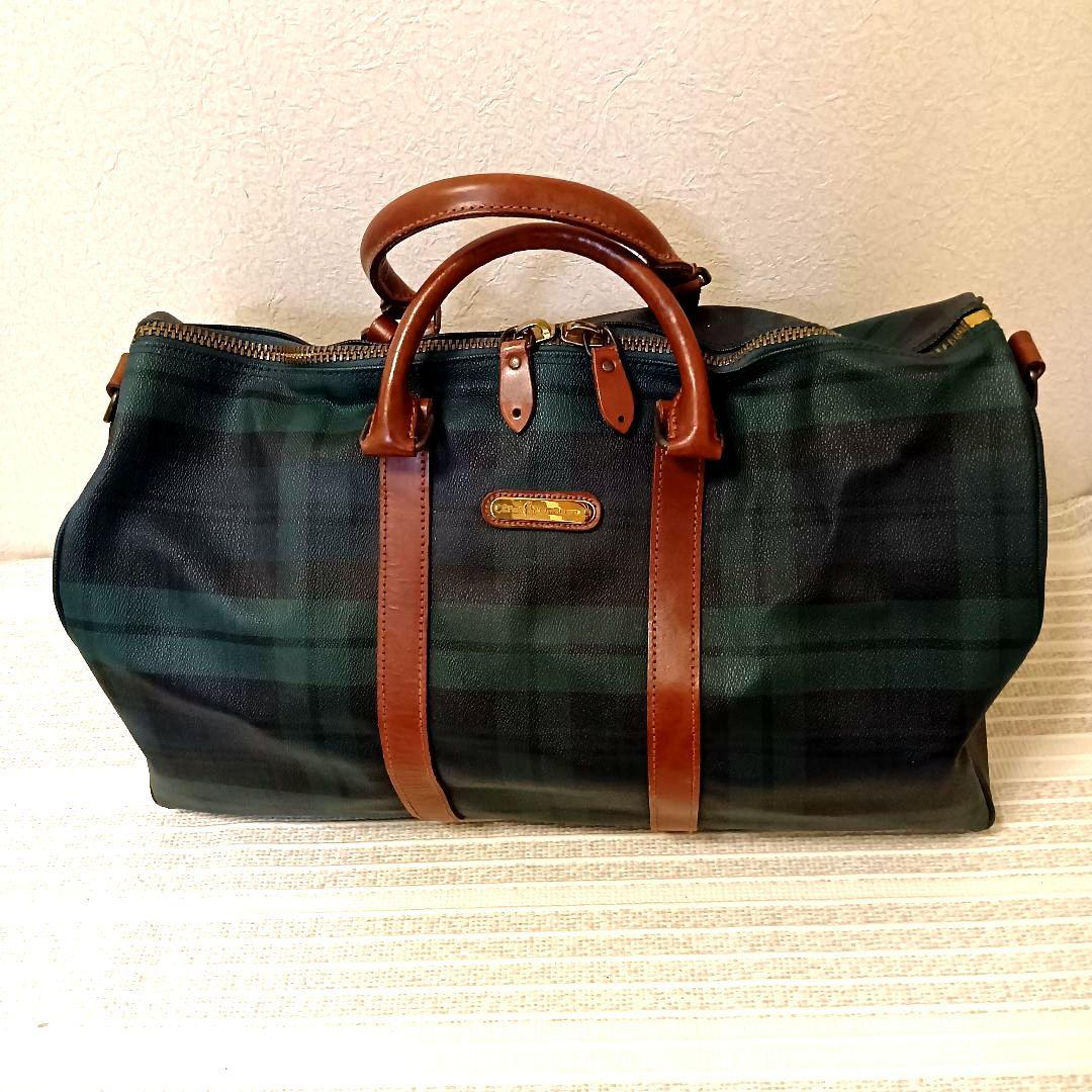 こ*う様 【ポロラルフローレン】ボストンバッグ グリーン・ネイビー チェック柄