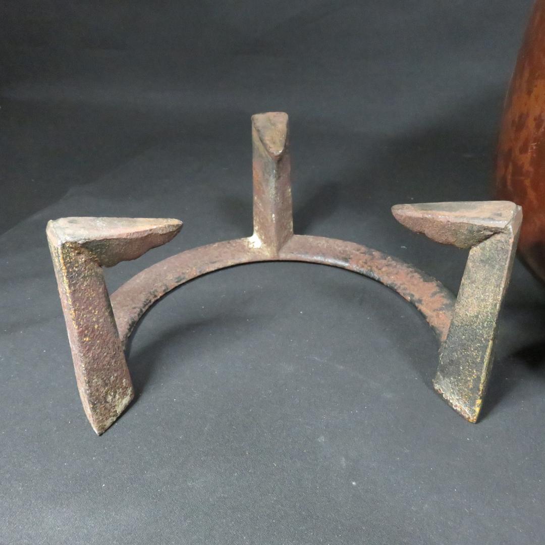 銅風炉セット 底瓦 前瓦 銘 五徳 鬼爪 茶道具 風炉 セット まとめ