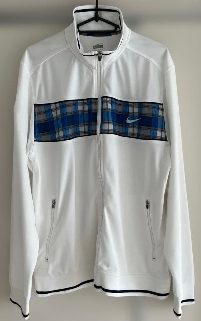NIKE ナイキ　テニス　ジップアップジャケット 白　US:L フェデラー①