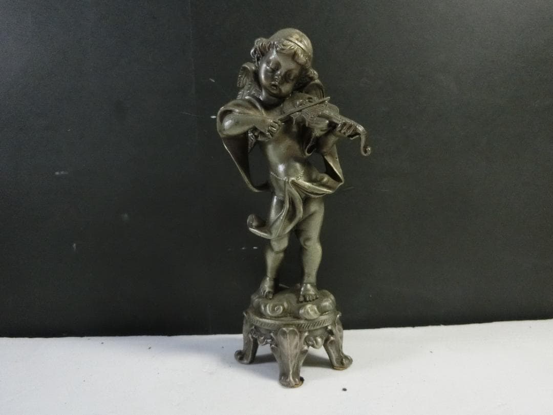 ☆ 天使 バイオリン 立像 エンジェル像 アンティーク 天使像