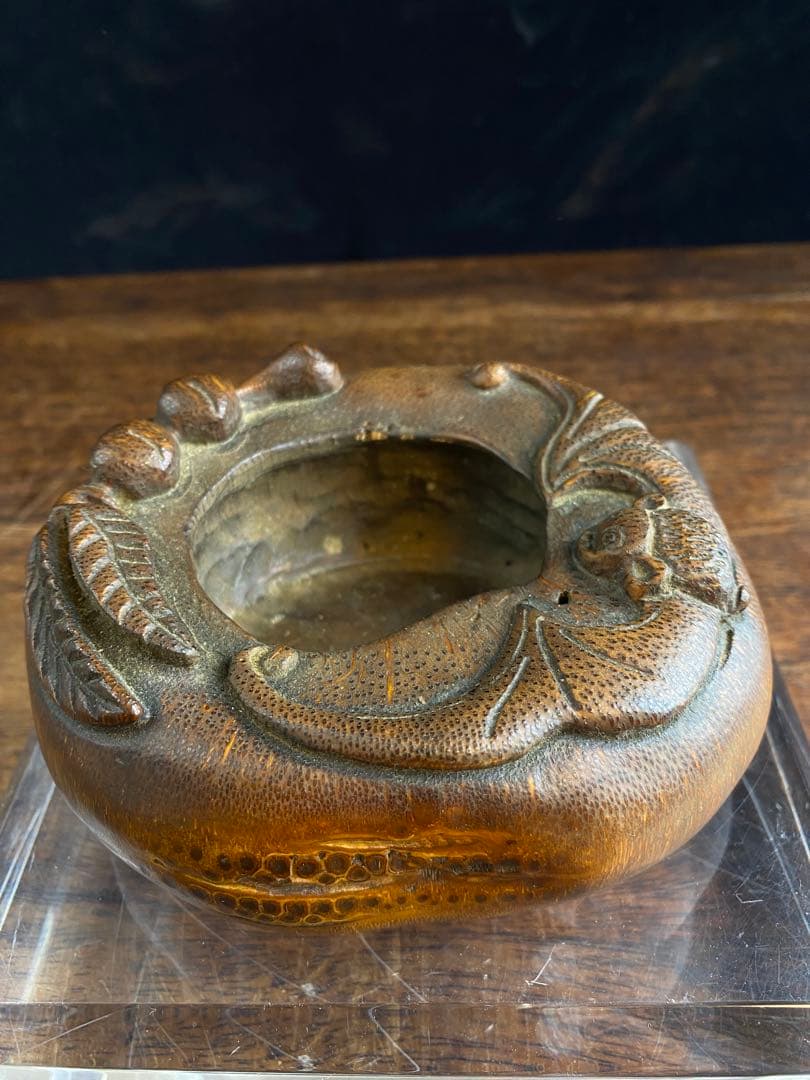 竹製灰皿　水滴　2個セット　木工　竹製品　古美術　骨董品