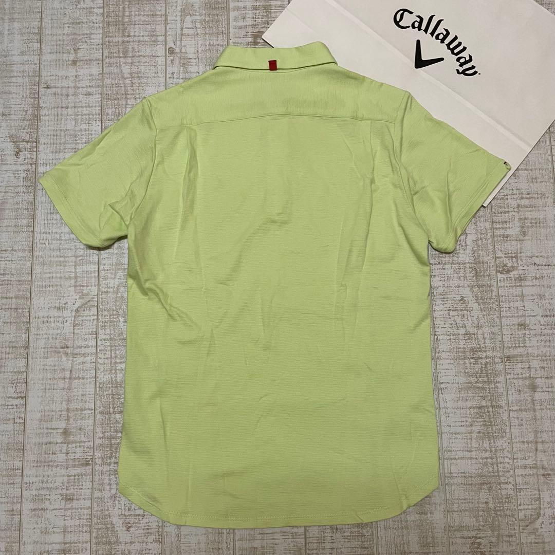 新品 キャロウェイ レッドレーベル 半袖シャツ 無地 ライトイエロー Lサイズ