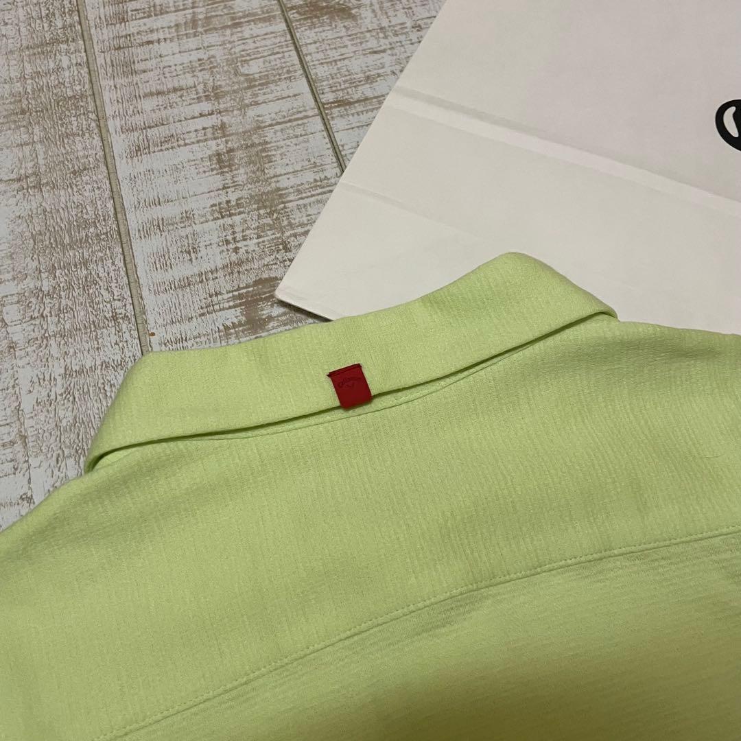 新品 キャロウェイ レッドレーベル 半袖シャツ 無地 ライトイエロー Lサイズ