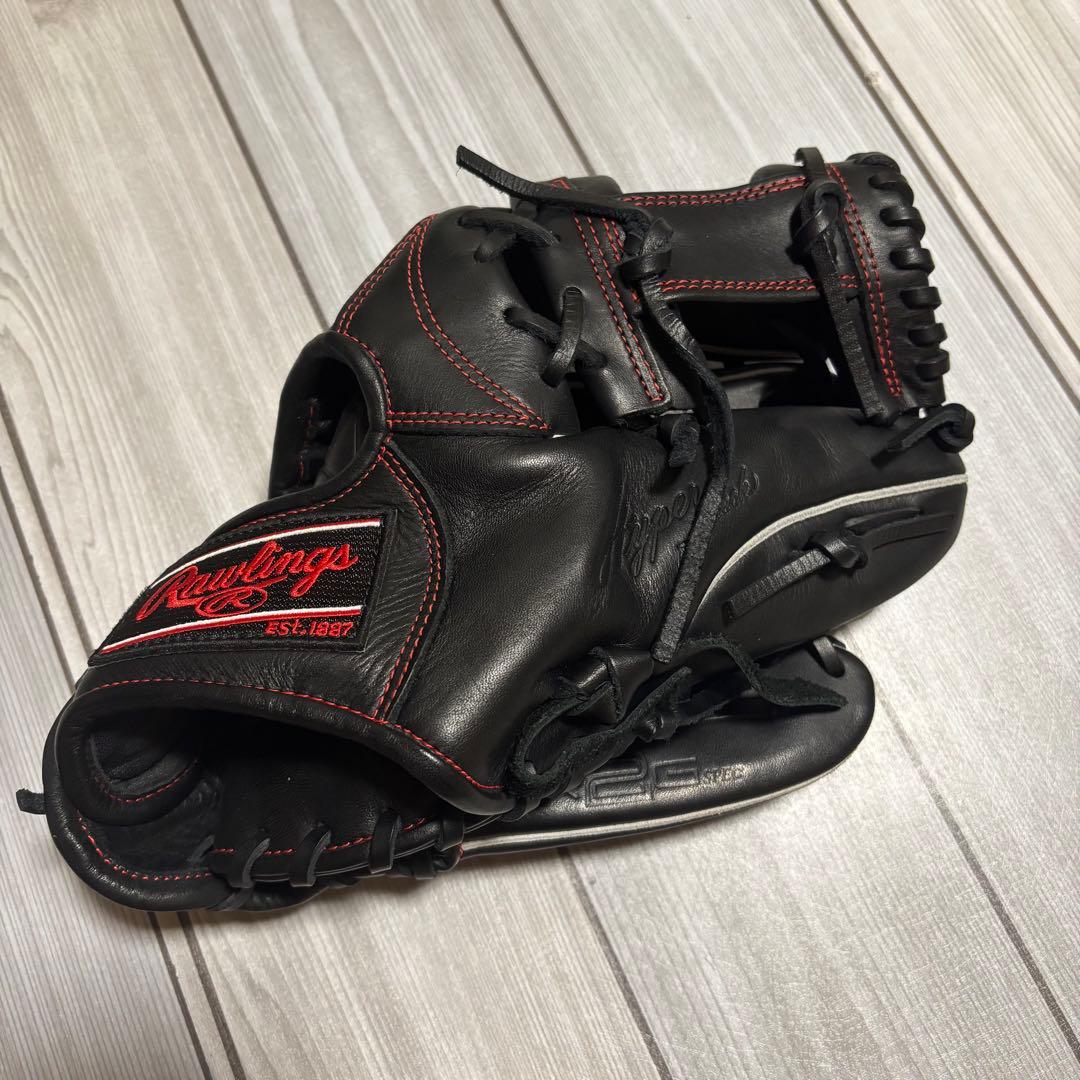 【美品】　野球 グローブ 軟式 大人 右投げ ローリングス ハイパーテック　@