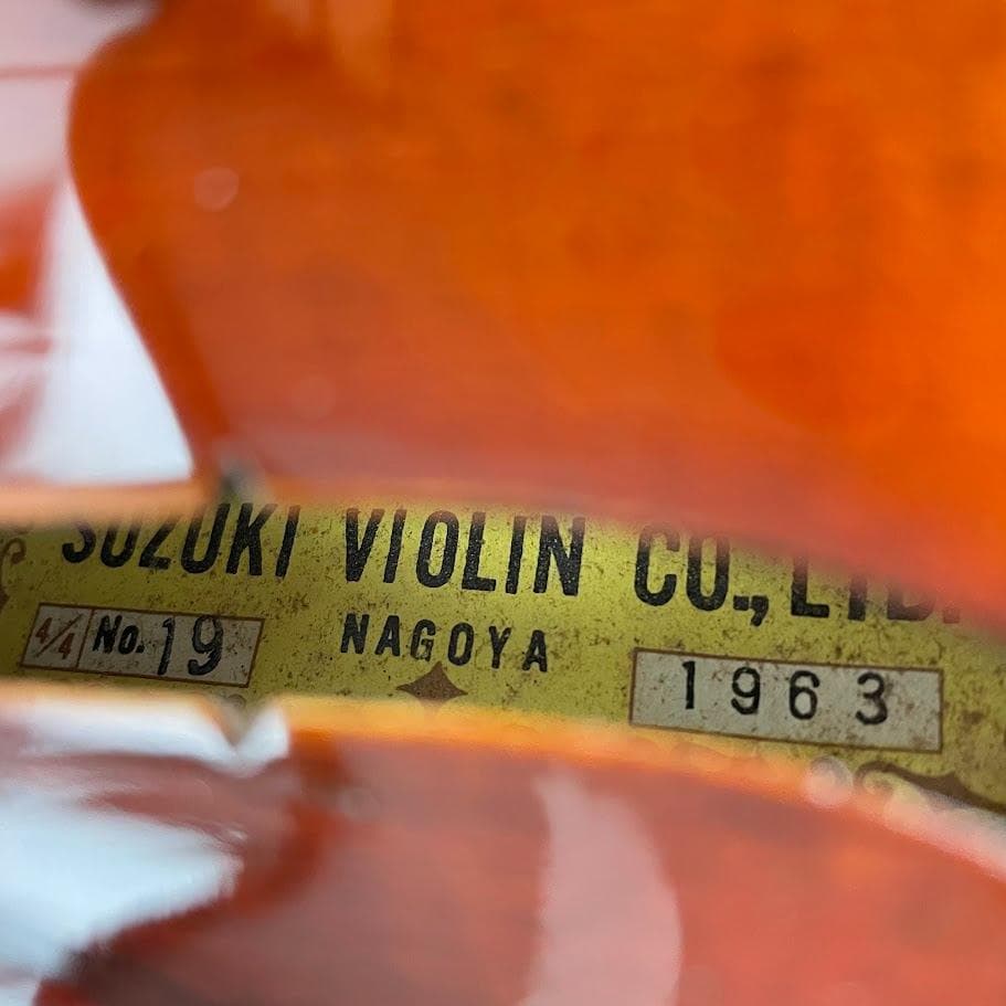 極美品●鈴木バイオリン● 最上位 No.19 黄タグ 4/4 極艶杢 1963年