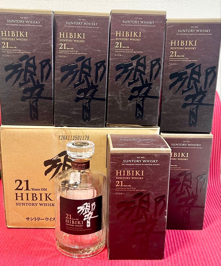 【美品！】希少国産ウイスキー　響21年　空箱、空瓶セット　正規段ボール付き
