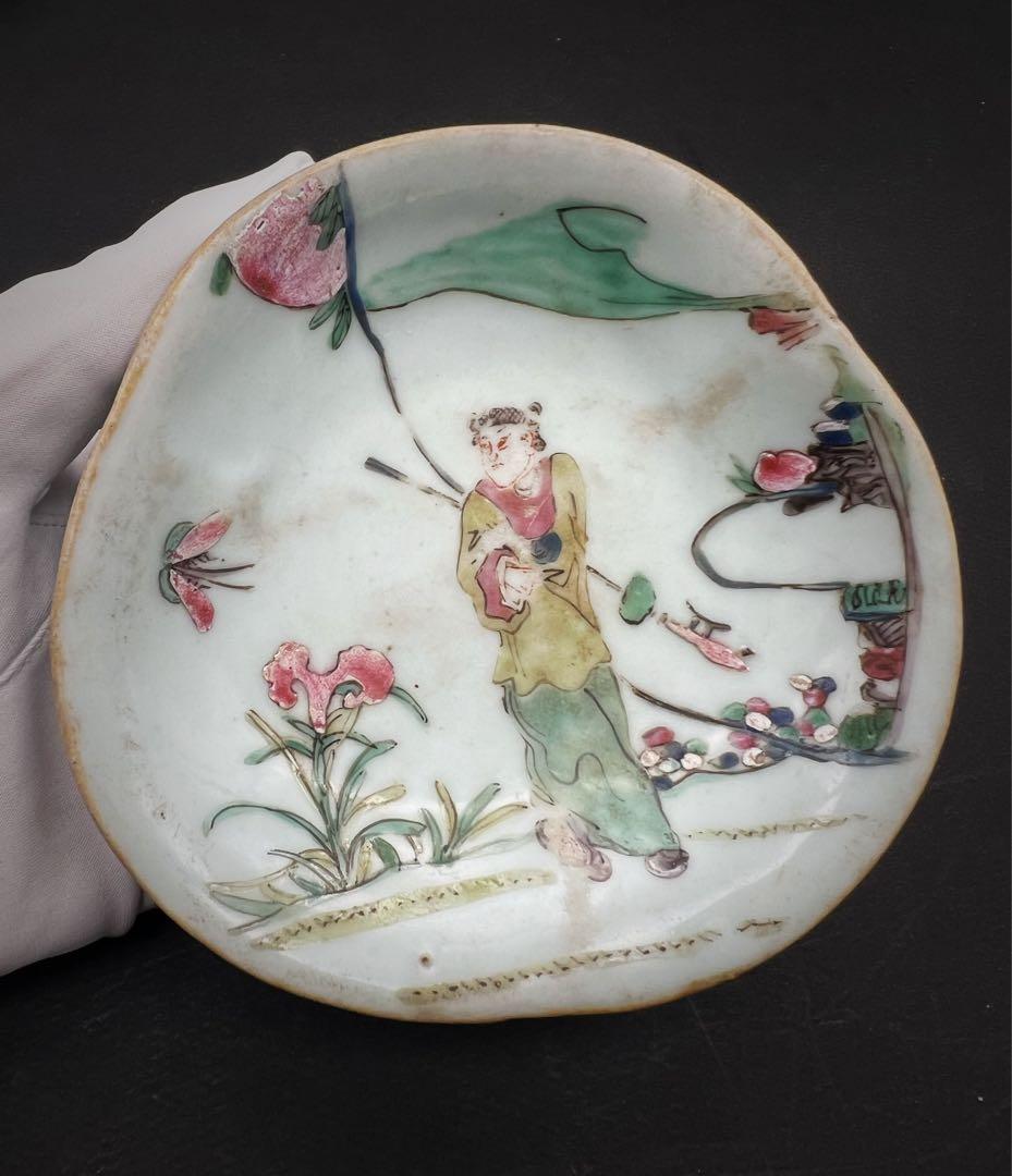 中国美術 古玩 清代高足盤2点