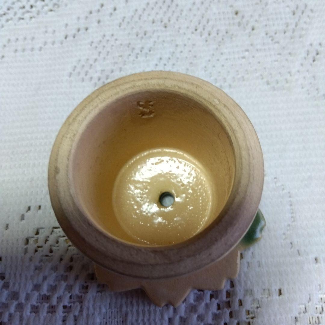 茶道具・表千家・蓋置・三浦竹軒造・ビィンテージ・八重桜・織部焼・共箱付き